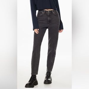 Black straight leg jeans